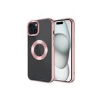 PSR aksesuar Rose Gold Tek Kamera Çerçeveli Logo Gösteren Zore Omega Kılıf-Rose Gold iPhone 15 Plus ile uyumlu