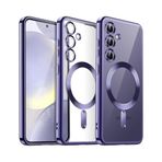 PSR Aksesuar Samsung Galaxy S Serisi Şeffaf Kılıf – Kamera Lens Tam Koruma | M-Safe Kablosuz Şarj Uyumlu | Darbeye Dayanıklı Elektrokaplamalı TPU Kapak (Titanyum Mor, Galaxy S24)