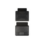 PSR aksesuar Siyah Border Keyboard 10-11" inç Universal Bluetooh Bağlantılı Standlı Klavyeli Tablet Kılıfı-Siyah Border Keyboard 10 ile uyumlu