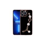 PSR aksesuar Siyah El Tutamaçlı Kamera Korumalı Zore Taka Silikon Kılıf-Siyah iPhone 13 Pro ile uyumlu