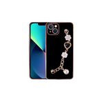 PSR aksesuar Siyah El Tutamaçlı Kamera Korumalı Zore Taka Silikon Kılıf-Siyah iPhone 14 Plus ile uyumlu