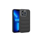 PSR aksesuar Siyah Kamera Korumalı Parlak Airbag'li Zore Galya Kılıf-Siyah iPhone 13 Pro ile uyumlu