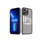 PSR aksesuar Siyah Kamera Korumalı Transparan Zore Post Kılıf-Siyah iPhone 12 Pro Max ile uyumlu