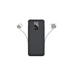 PSR aksesuar Siyah Siyah Hızlı Led Göstergeli Micro Lightning Type-C Kablolu Taşınabilir Powerbank 10000mAh Zore PW-05 ile uyumlu