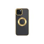 PSR aksesuar Siyah Tek Kamera Çerçeveli Logo Gösteren Zore Omega Kılıf-Siyah iPhone 15 ile uyumlu