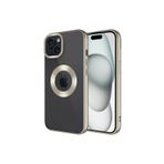 PSR aksesuar Titanyum Kamera Korumalı Logo Gösteren Zore Omega Kılıf-Titanyum iPhone 15 ile uyumlu