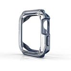 PSR Aksesuar Watch Guard 08 Ekran Koruyucu | Sert PC + Silikon Koruyucu | Smart Watch Kırılmaz Cam (Lacivert, Watch 7 45mm)