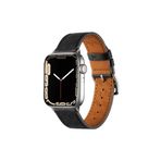 PSR aksesuar Watch Ultra 49 mm Uyumlu KRD-76 Siyah PU Deri Strap Kayış Kordon