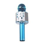 PSR Aksesuar WS-858 Bluetooth Karaoke Mikrofon – Kablosuz Hoparlör, Yankı Efektli, Gürültü Önleyici, 1800mAh Şarjlı, iOS & Android Uyumlu (Mavi)