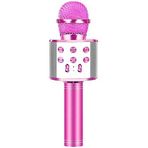 PSR Aksesuar WS-858 Bluetooth Karaoke Mikrofon – Kablosuz Hoparlör, Yankı Efektli, Gürültü Önleyici, 1800mAh Şarjlı, iOS & Android Uyumlu (Pembe)