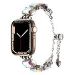 PSR aksesuar Zore KRD-115 Renkli Taş Tasarımlı Kordon-Colorful Apple Watch 7 45mm ile uyumlu