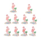 Pssopp 10 Adet DIY Giyim Tamir Aksesuarı, Flamingo Desen Karikatür Nakış Elbise Etiket Gömlek Ceket Çanta Pembe