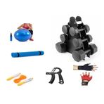 PSSPOR 3 SET SİYAH RENK DAMBIL (1KG-2KG-3KG) + STAND + 5'Lİ SET
