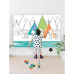 (PSTER21323) Kamp Hayatı Eğitici Dev Boyama Kağıdı, Çocuklar Için Aktivite Boyama Rulosu (90X130CM)