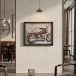 Pstngas Metal Kabartmalı Motosiklet Tablo, Vintage Duvar Dekoru, Retro Ofis Bar Aksesuarı Cafe Pub