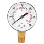 Psytfei Basınç Göstergesi 50mm 1/4 BSPT Endüstriyel Basınç Göstergesi Pirinç Konu Su Basınç Göstergesi Testi Yakıt Hava Yağ Gaz Su(0-300psi 0-20bar)