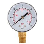 Psytfei Basınç Göstergesi 50mm 1/4 BSPT Endüstriyel Basınç Göstergesi Pirinç Konu Su Basınç Göstergesi Testi Yakıt Hava Yağ Gaz Su(0-30psi 0-2bar)