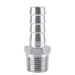 Psytfei Diken Adaptörü Diken Boru Bağlantıları Hortum Kuyruk Adaptörü Paslanmaz Çelik SS304 Erkek Dişli Boru Tesisat Diken Hortum Kuyruk Konnektörü(1/2 * 15mm)