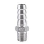 Psytfei Diken Adaptörü Diken Boru Bağlantıları Hortum Kuyruk Adaptörü Paslanmaz Çelik SS304 Erkek Dişli Boru Tesisat Diken Hortum Kuyruk Konnektörü(1/4 * 12mm)