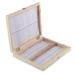 Psytfei Mikroskop Slayt Kutusu 100 Yer Ahşap Slaytlar Saklama Kutusu Kasa Laboratuvar Camı Için Mandalı Kilitli Hazır Mikroskop Slaytları Tutucu Depolama Aracı 22.8x18.8x3.5cm