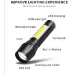 Pt-4140 3 Mod Şarjlı 3 Watt 600 Lümen Süper Parlak Cob Led El Feneri Zoomlu Flaşörlü Polis Feneri