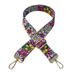 PTNKUIIY Ayarlanabilir 3,8 cm omuz askısı, çiçek desenli çanta askısı, çanta için omuz askısı, karabina renkli el çantaları, altın rengi yedek kemer, çanta kayışı, kadın ve erkek için, kız çocukları için kendin yap aksesuarı, renkli