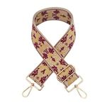 PTNKUIIY Çanta kemeri, omuz askısı, etnik tarz, ayarlanabilir, 5 cm genişliğinde omuz askısı, 75 – 130 cm, asma askısı, karabina renk, altın omuz askısı, omuz çantası için, kadınlar için taşıma çantası, şarap