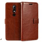 PU Deri Cüzdanlı Telefon Kılıfı Nokia 5.1 Plus ile Uyumlu, Mıknatıslı Kapaklı, Kart Gözlü ve Ayaklı Koruyucu Kapak