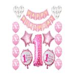 Puantiyeli 1 Yaş Balon Set, PEMBE