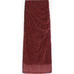 Puantiyeli Drape Detaylı Transparan Midi Etek Mürdüm - Bordo