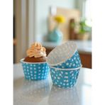 Puantiyeli Mavi 50'li Airfryer ve Fırın Için Muffin Kek Kalıbı Cupcake Kalıbı 6,50X4 cm