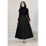 Puantiyeli Maxi Etek-SİYAH