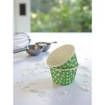 Puantiyeli Yeşil 50'li Airfryer ve Fırın Için Muffin Kek Kalıbı Cupcake Kalıbı 6,50X4 cm