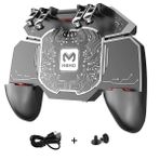 PUBG Mobile Radiator Controller Fast Cooling Phone Gamepad 4 Trigger 6 Finger Operation - L1R1 / L2R2 for iPhone, Samsung, Oneplus, Pixel, compatible with Call of Duty Mobile, Fortnite, Powered by USB