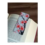 puca Japon Kiraz Çiçeği Sakura Desenli ve Kabartmalı Kitap Ayracı 5x13 cm