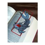 puca Tancho Koi Balığı (Çerçeveli) Desenli Kabartmalı Kitap Ayracı 6x17 cm