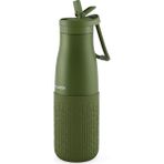 Puccon Pipetli 500 ml Haki Paslanmaz Çelik Matara/suluk - Silikon Gövde (Yağmur) - 50017