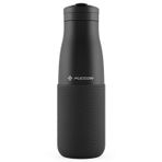 Puccon Siyah 500 ml Paslanmaz Çelik Termos - Silikon Kaplı (Dalga) Okul, Günlük, Kamp - 50021