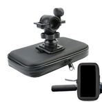 PUCHEN Gidon Telefon Tutucu, Scooter Telefon Tutucu - Motosiklet Yağmur Geçirmez Cep Telefonu Çantası,Akıllı Telefonlar için Su Geçirmez Kese ile Gidon Cep Telefonu Kelepçesi Döndürme Telefon Klipsi