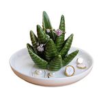 PUDDING CABIN Aloe Yüzük Tutucu, Kaktüs Yüzük Tabağı, Takı Tutucu Takı Tepsisi Yüzükler Küpe Kolye Düzenleyici, Kadınlar Kızlar için Nedime Noel Doğum Günü Hediyesi