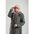 Pudra Bağcıklı Peluş Salaş Şapkalı Balaklava Boyunluklu Bere Jakar Düz 2332_06