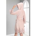 Pudra Dantelli Bambo Cotton Bayan Bornozu