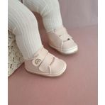 Pudra Gökkuşağı Nakışlı Cırt Cırtlı Kız Bebek Patik-g-2360