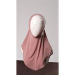 Pudra Pratik Hazır Geçmeli Genç Tesettür Bone Sandy Kumaş Düz Hijab 2312_06