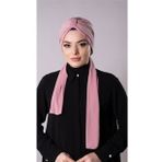 Pudra Pratik Hazır Geçmeli Tesettür Bone Sandy Kumaş Atkılı 2204_06