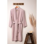 Pudra Renkli Denizli Concept Kimono Müslin Bornoz 2XL %100 Pamuklu Yumuşak Dokulu