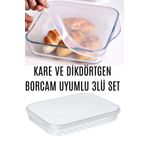 PudraLuna 2Lİ KARE VE 1 ADET DİKDÖRTGEN BORCAM SİLİKON KAPAK 3LÜ SET