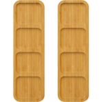 PudraLuna Bambu 4 Bölmeli Çerezlik, Sunumluk, Kahvaltılık, Sosluk, Sunum Tabağı - 2 Adet
