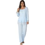 Puerpera Effort Kadın Mavi Emzirme Özellikli Lohusa Hamile Pijama Takım 3045