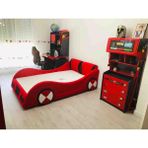 Puf Bebe 120X200 Ölçüde Arabalı Çocuk Yatağı (Iç Yatak Dahildir) - Kırmızı - 120 x 200 cm